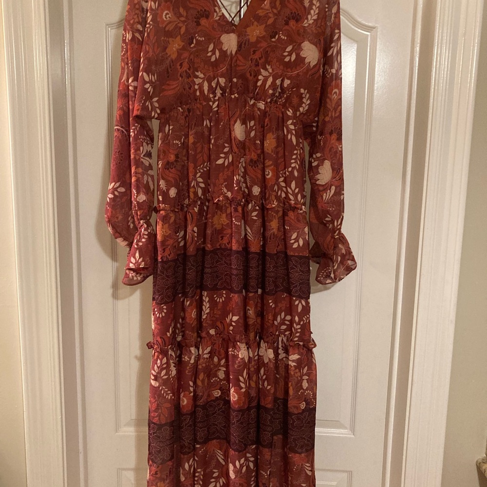 Floral Tiered MIDI Dress NWT